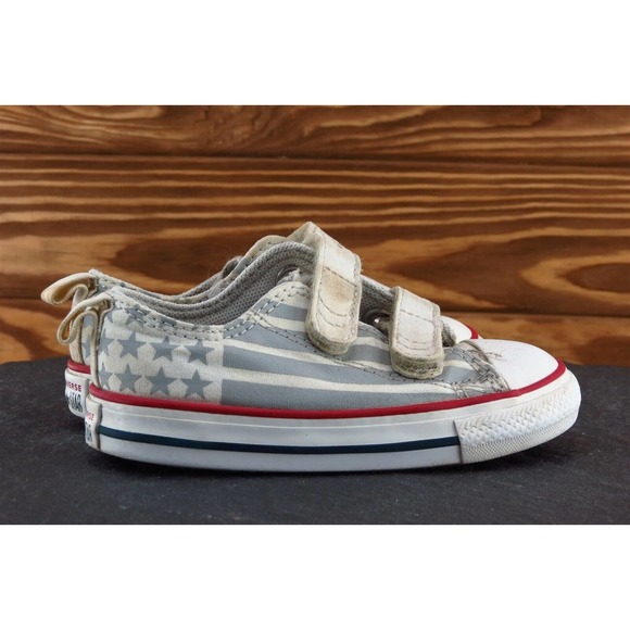 Converse All Star Toddler Boys 7 Medium Beige Low Top Fabric 767796F - Picture 4 of 6